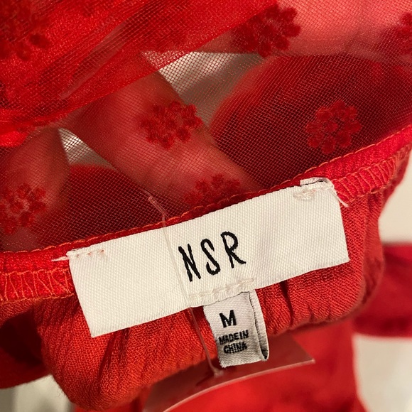 NSR red midi slit lace dress - Picture 7 of 8